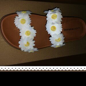 Lucky Brand NEW with box Women's LK-Pallyon Double Band Daisy Slide Sandal Sz 6M
